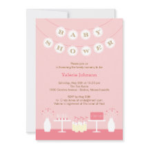Sweet Table Baby shower Invitation - Roze