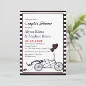 Sweet Tandem Fiets Moderne Couple's Douche Kaart (Staand voorkant)