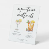 Sweet & Tart Signature Cocktails Trouwmenu Reclamebord Met Voetstuk (Voorkant)