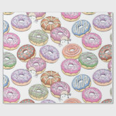 Sweet Tasty Donuts Colorful Food Dessert Pattern Cadeaupapier (Vlak)