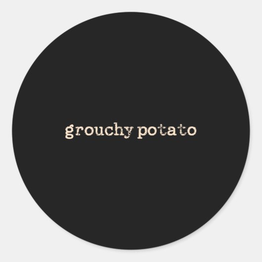 Sweet Tato Grouchy Tato Ronde Sticker (Voorkant)