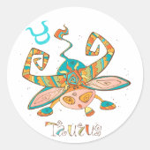 Sweet Taurus Bull Ronde Sticker (Voorkant)