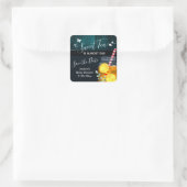 Sweet Tea Baby shower Opslaan Datum Vierkante Sticker (Tas)