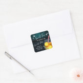 Sweet Tea Baby shower Opslaan Datum Vierkante Sticker (Envelop)