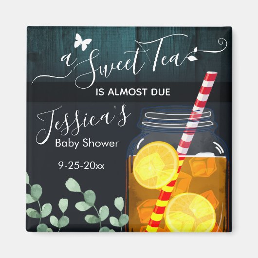 Sweet Tea Baby shower Party Gift Favor Magneet (Voorkant)