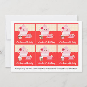 Sweet Tea Birthday Party Favor Tags Kaart