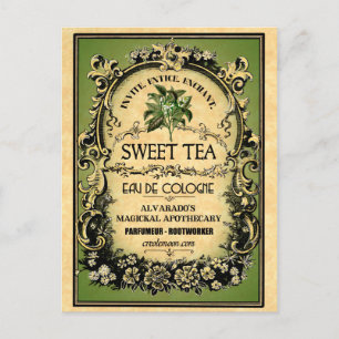 Sweet Tea Eau de Cologne  Label Briefkaart