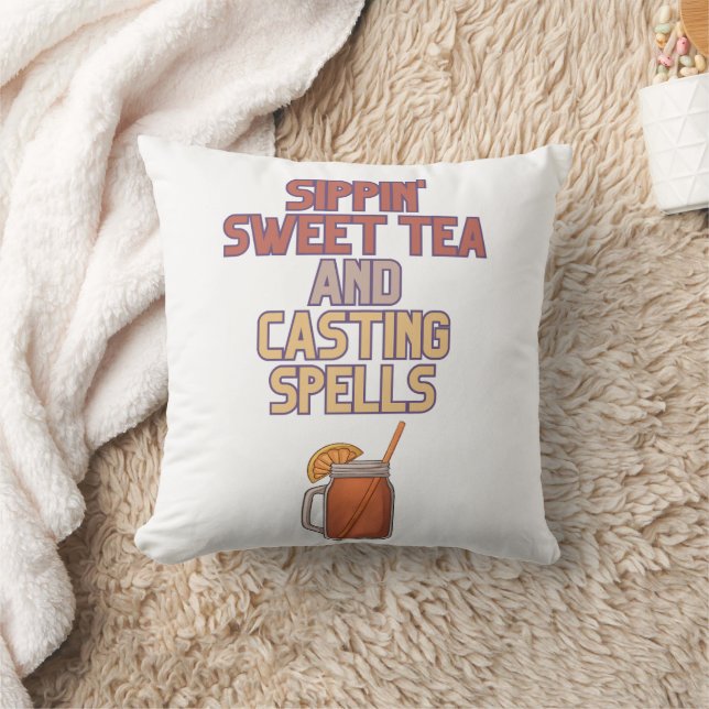 Sweet Tea en Spells Witchy Humor Kussen (Deken)