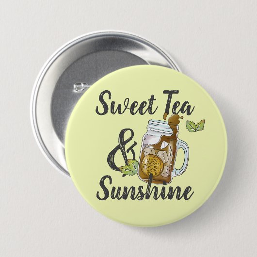 Sweet Tea en Sunshine Ronde Button 7,6 Cm (Voorkant /achterkant)