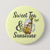 Sweet Tea en Sunshine Ronde Button 7,6 Cm (Voorkant)