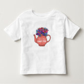 Sweet Tea Floral Teapot Sweetie Kinder Shirts (Voorkant)