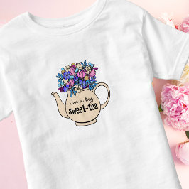 Sweet Tea Floral Teapot Sweetie Kinder Shirts