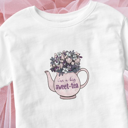 Sweet Tea Floral Teapot Sweetie Kinder Shirts