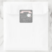 Sweet Tea | Gepersonaliseerde Bridal Tea Party Vierkante Sticker (Tas)