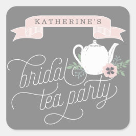 Sweet Tea | Gepersonaliseerde Bridal Tea Party Vierkante Sticker