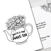 Sweet Tea Line Art Valentijnsdag Kaart
