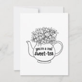 Sweet Tea Line Art Valentijnsdag Kaart (Voorkant)