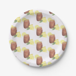 Sweet Tea met citroenen papier bord