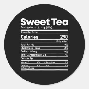 Sweet Tea Nutrition Feiten Leuke Thanksgiving Kers Ronde Sticker