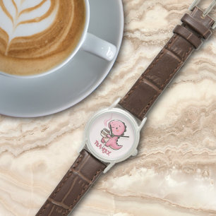Sweet Tea-Rex aanpasbare Animal Pun Horloge