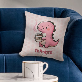 Sweet Tea-Rex aanpasbare dinosaurus Animal Pun Kussen