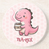 Sweet Tea-Rex aanpasbare dinosaurus Animal Pun Zandsteen Onderzetter (Voorkant)