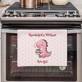 Sweet Tea-Rex gepersonaliseerde dinosaurus dierenw Theedoek