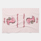 Sweet Tea-Rex gepersonaliseerde dinosaurus dierenw Theedoek (Horizontaal)