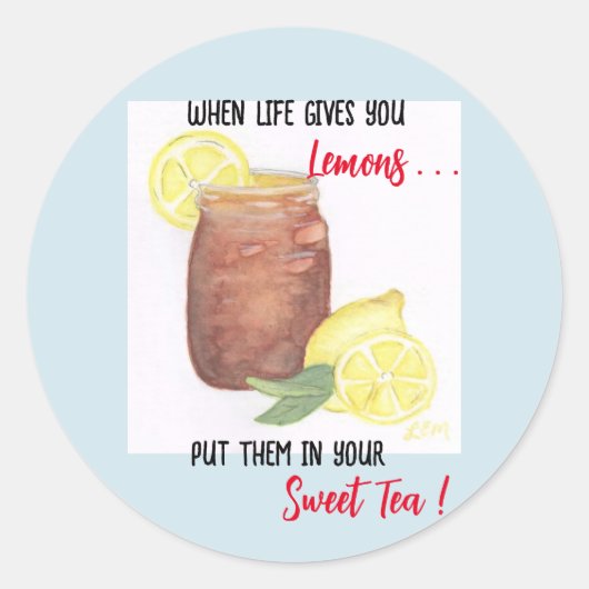 Sweet Tea Ronde Sticker (Voorkant)