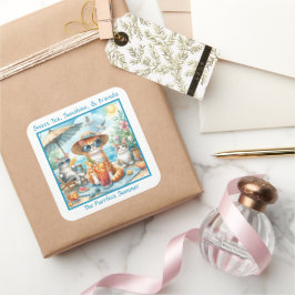 Sweet Tea Sunshine Vrienden Perfecte Zomerkatten Vierkante Sticker