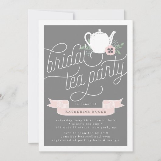 Sweet Tea | Uitnodiging Bridal Tea Party (Voorkant)