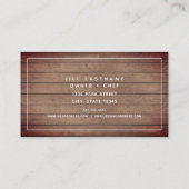 Sweet Tea Wood Southern Restaurant Chef Visitekaartje (Achterkant)