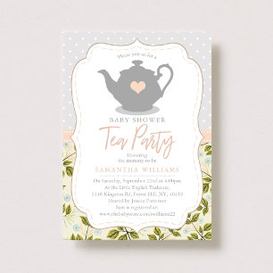 Sweet Teapot Baby shower Tea Party Kaart