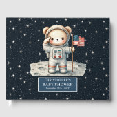 Sweet Teddy Bear Astronaut Boy Baby shower Gastenboek (Voorkant)