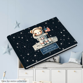Sweet Teddy Bear Astronaut Boy Baby shower Gastenboek