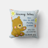 Sweet Teddy Bear Baby Birth Memory Pillow keepomwi Kussen (Voorkant)