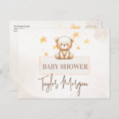 Sweet Teddy Bear Baby Shower Briefkaart (Voorkant / Achterkant)