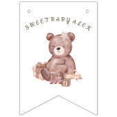 Sweet Teddy Bear Baby Shower Bunting Banner (Eerste vlag)