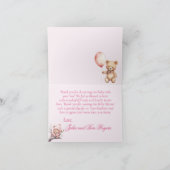 Sweet Teddy Bear Baby shower gevouwen bedankkaart (Binnen)