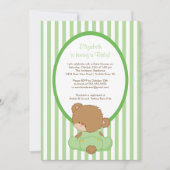 Sweet Teddy Bear Baby shower Invitation Green Kaart (Voorkant)