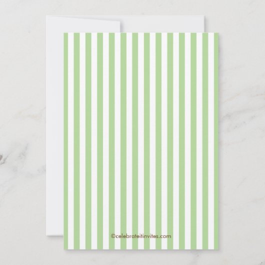 Sweet Teddy Bear Baby shower Invitation Green Kaart (Achterkant)