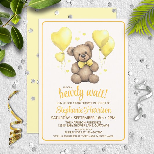 Sweet Teddy Bear-Baby shower Kaart