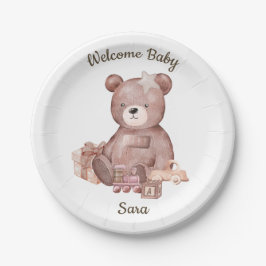Sweet Teddy Bear Baby Shower Party Plate Papieren Bordje