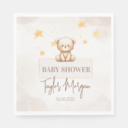 Sweet Teddy Bear Baby Shower Servet (Voorkant)