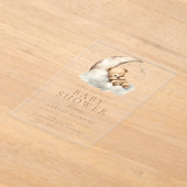 Sweet Teddy Bear Beige Neutraal Baby shower Acryl Uitnodigingen (Laagn)