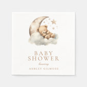 Sweet Teddy Bear Beige Neutraal Baby shower Servet (Voorkant)