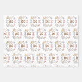 Sweet Teddy Bear Bows Baby Shower Gift Wrap Inpakpapier Vel (Voorkant 2)