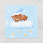 Sweet Teddy Bear Diaper Raffle Baby shower Vierkante Visitekaartje (Achterkant)