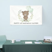 Sweet Teddy Bear Greenery Krans Happy Birthday Spandoek (Beurs)
