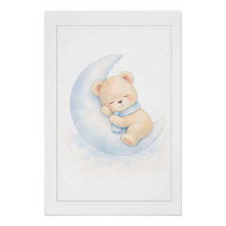 Sweet Teddy Bear Illustration – Premium Nursery Wa Perfect Poster